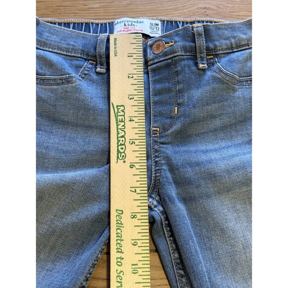 Abercrombie Kids Mid‎ Rise Pull On Jean Legging Blue Girls Size Slim 11/12 Youth - Picture 3 of 14